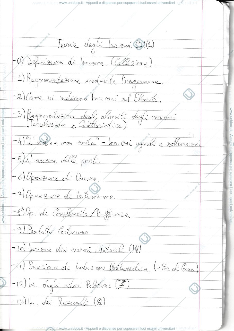 Anteprima pagina 1 — Teoria degli insiemi 