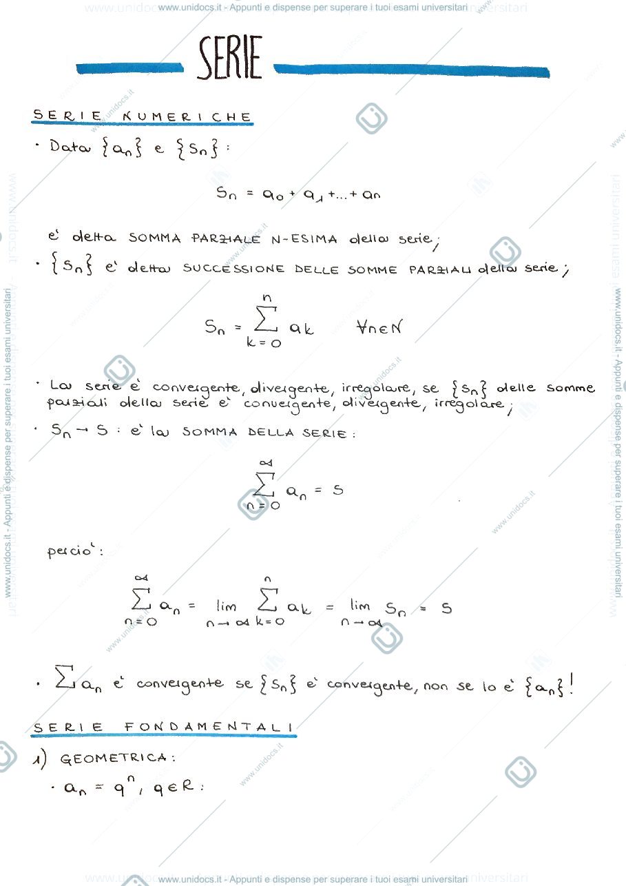 Anteprima pagina 1 — Serie numeriche