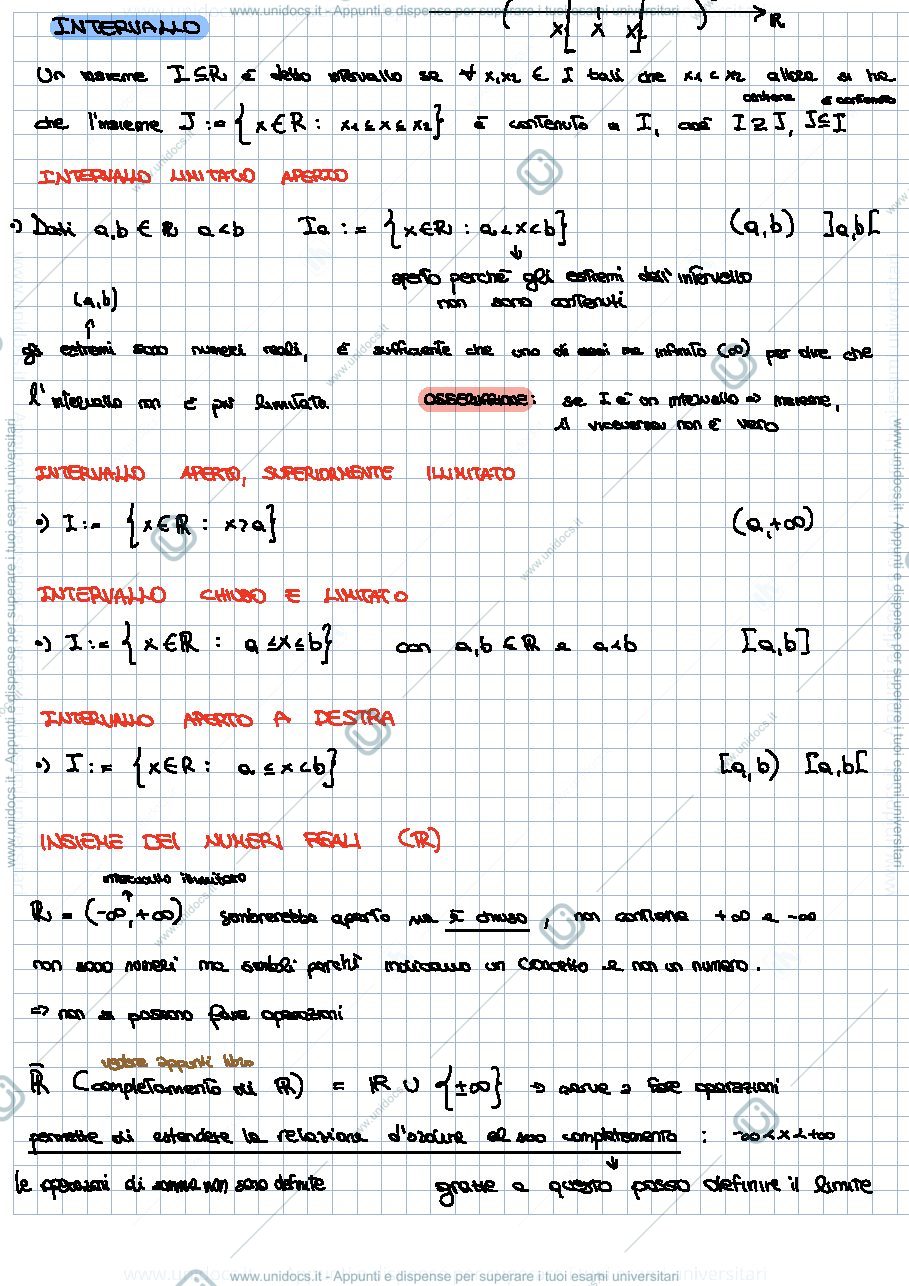 Anteprima pagina 1 — appunti analisi 1 
