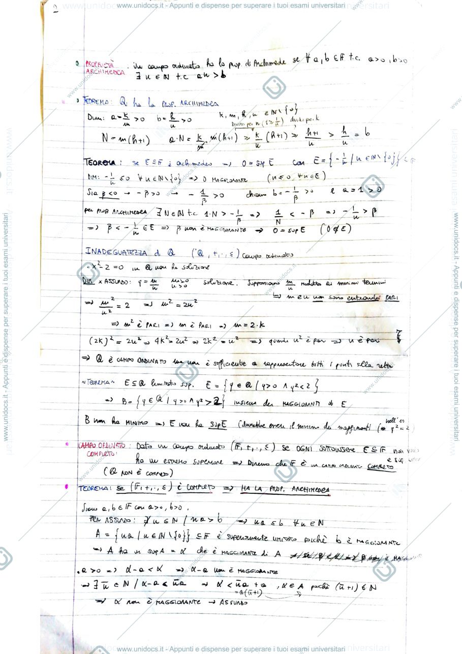 Anteprima pagina 2 — Analisi Matematica 1 Turno1