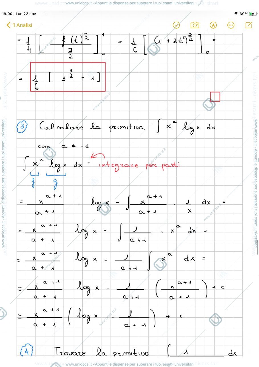Anteprima pagina 2 — Calcolo aree ed esercizi su integrali 