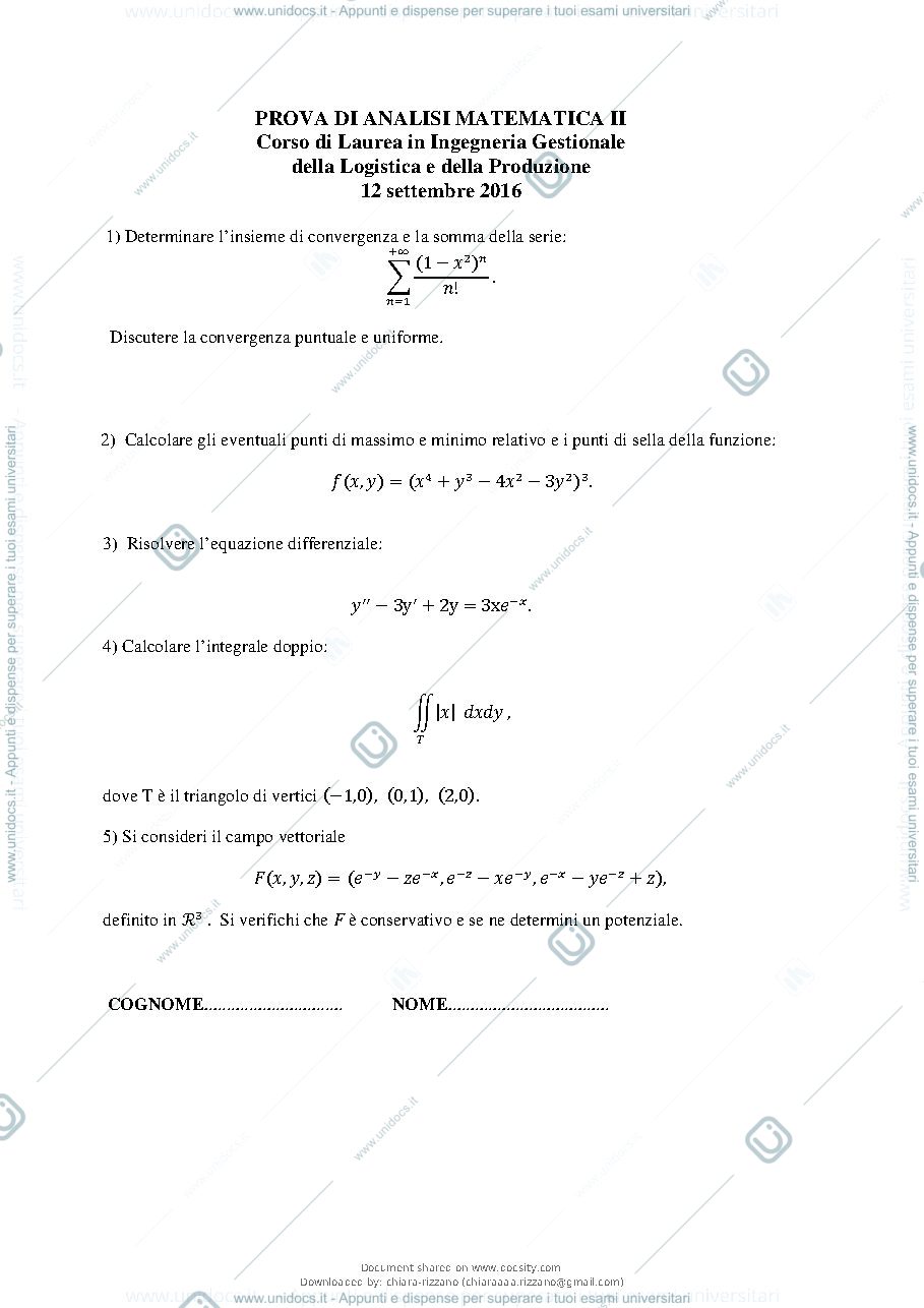 Anteprima pagina 2 — prove esame analisi2