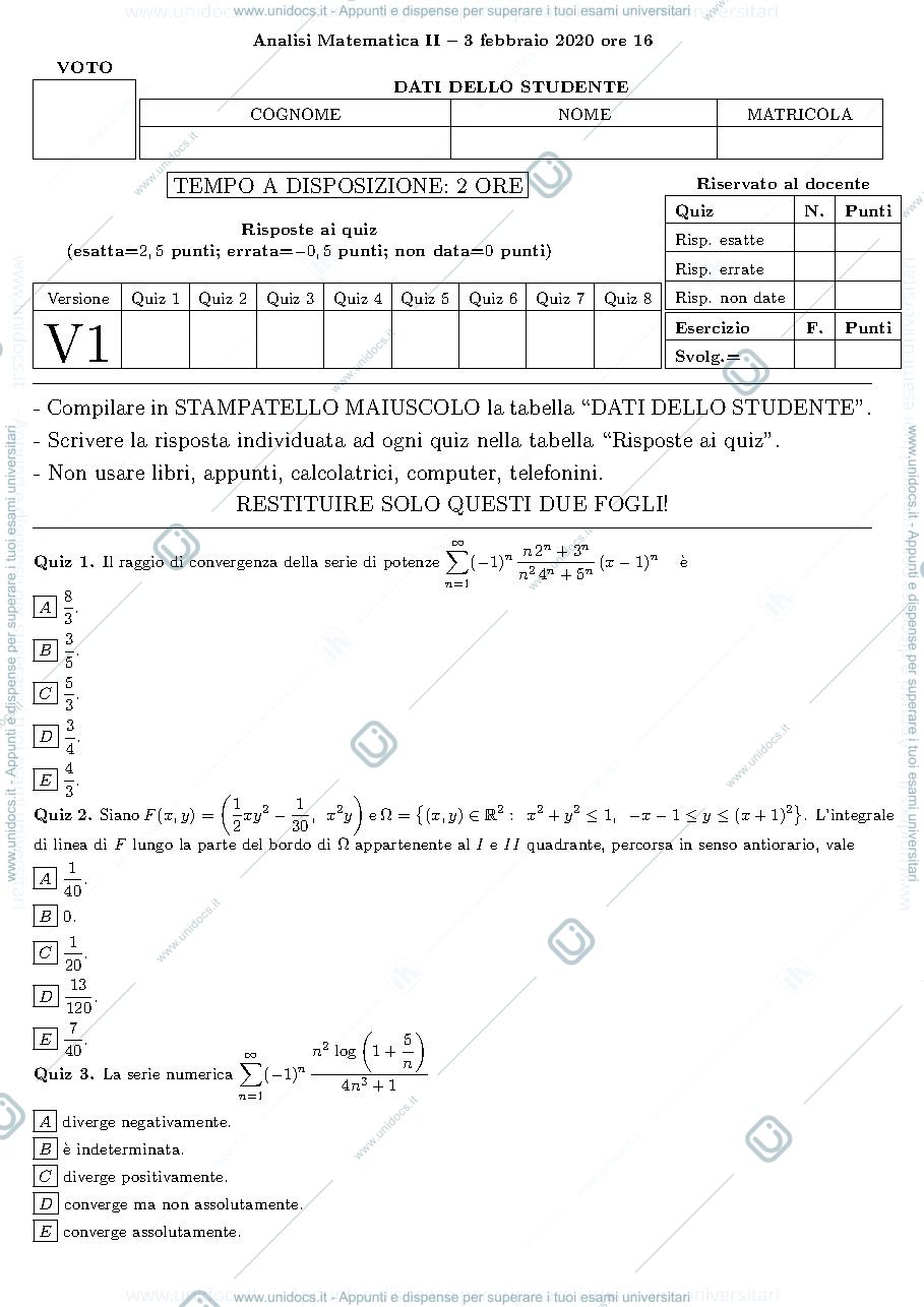 Anteprima pagina 1 — Tema d'esame del 03/02/2020