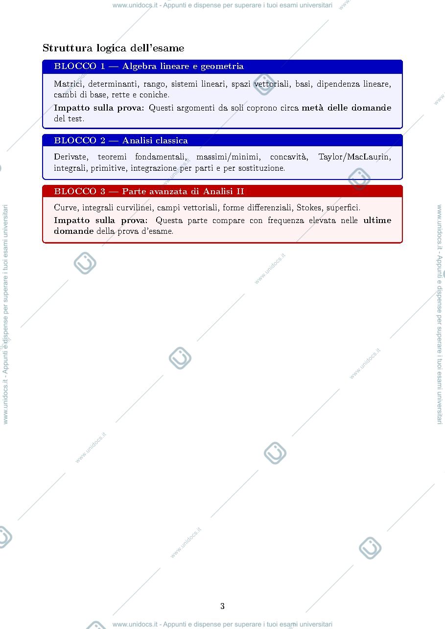 Anteprima pagina 4 — Analisi Matematica 2 MERCATORUM L-8/L8 | GUIDA STRATEGICA + PANIERE | 2025-2026