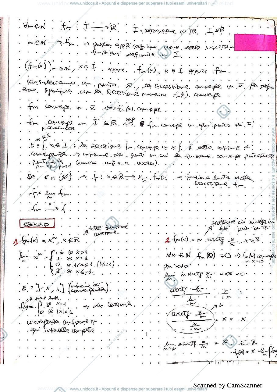 Anteprima pagina 1 — ANALISI II PROF D'AURIA