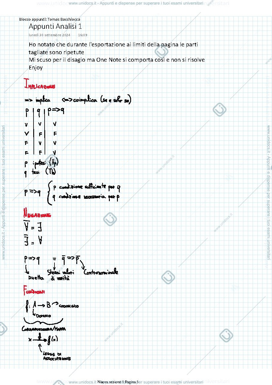 Anteprima pagina 1 — Parte 1 - Appunti Analisi 1 2024/2025 