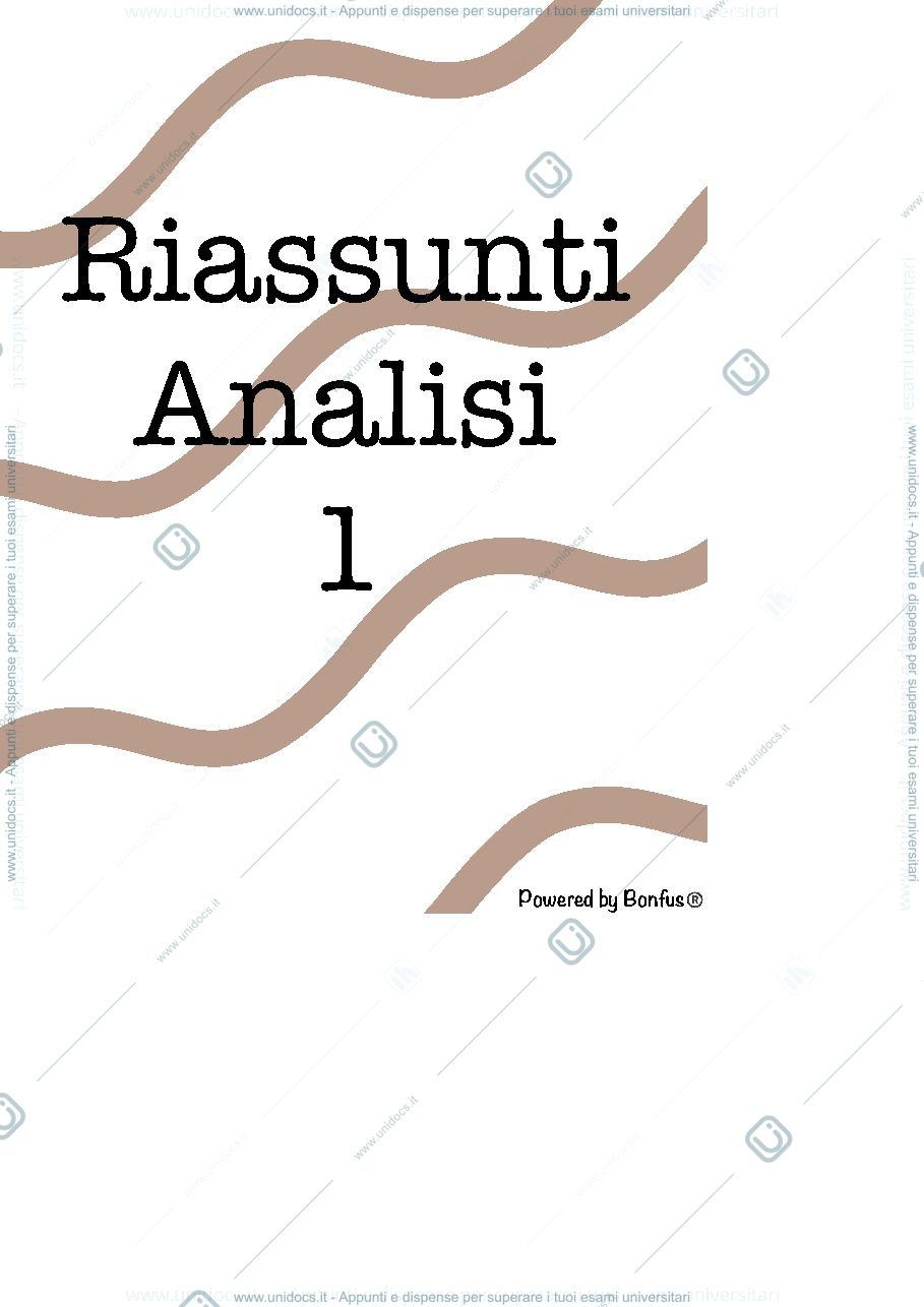 Anteprima pagina 1 — Riassunti analisi 1
