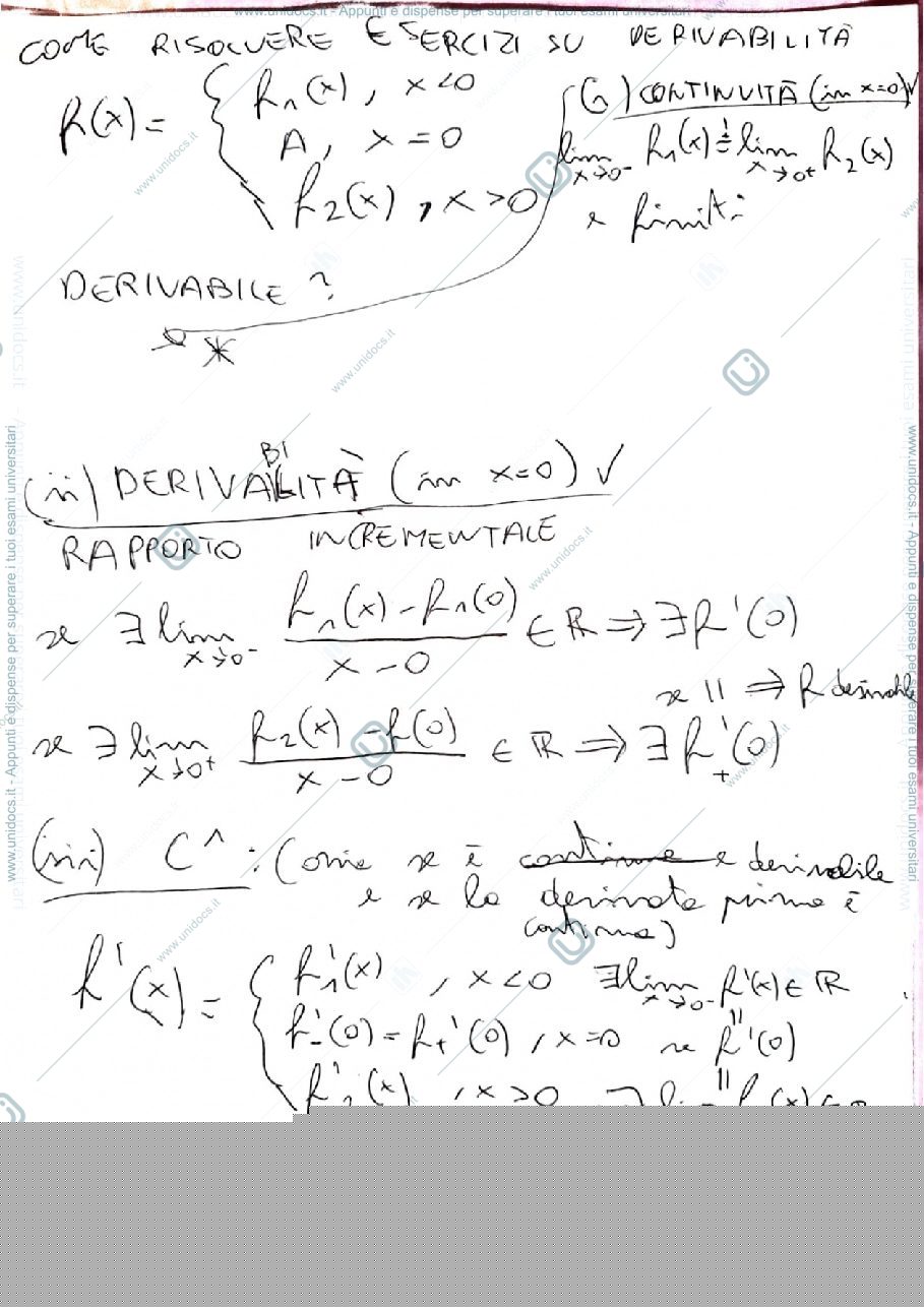 Anteprima pagina 1 — Studio di funzione e derivabilità