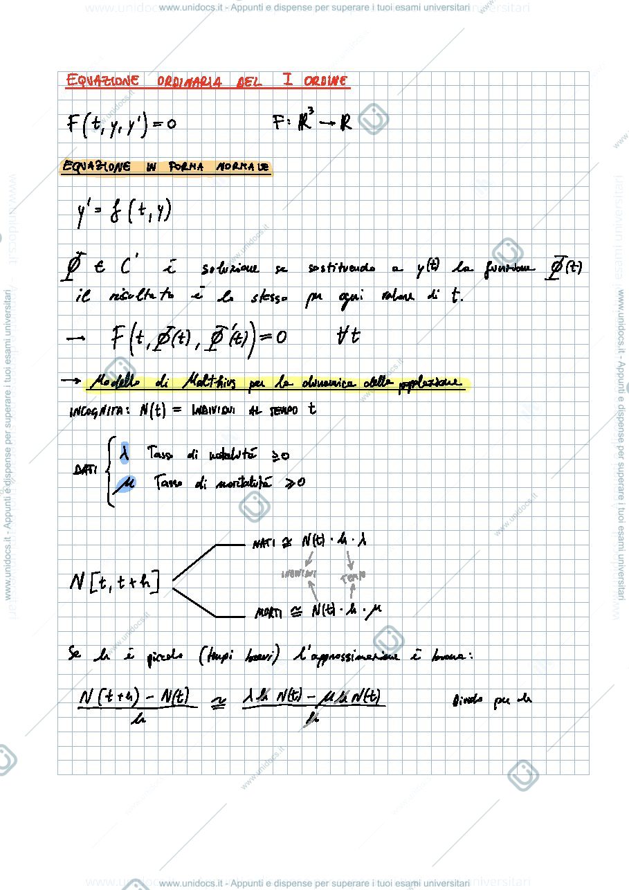 Anteprima pagina 1 — Metodi risolutivi per equazioni differenziali 