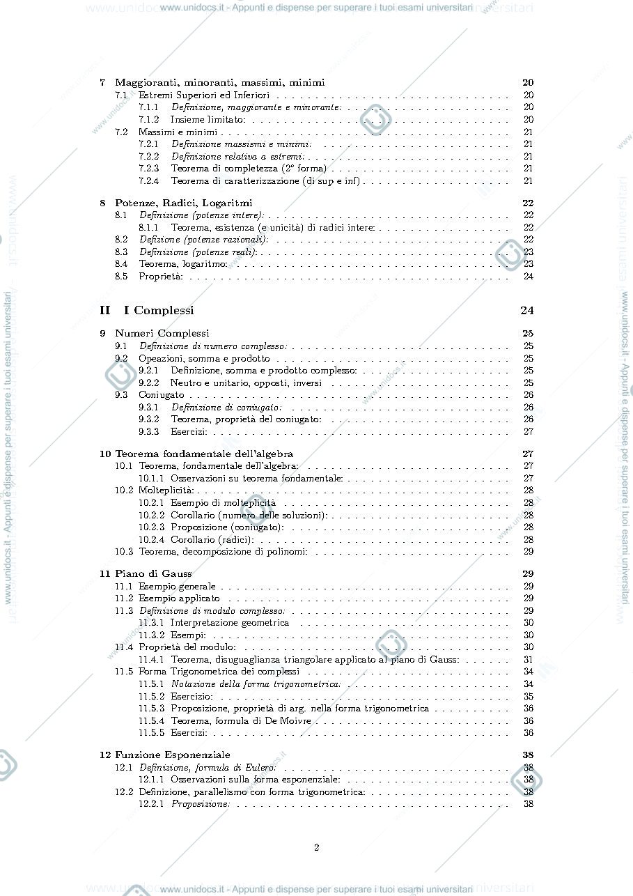Anteprima pagina 2 — Appunti analisi matematica 1