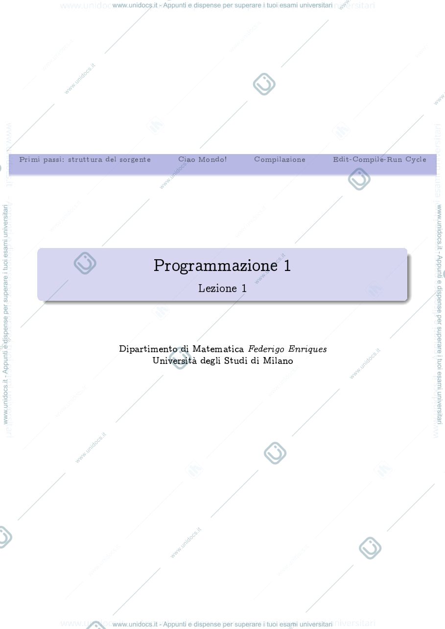 Anteprima pagina 1 — Lezione di analisi 1