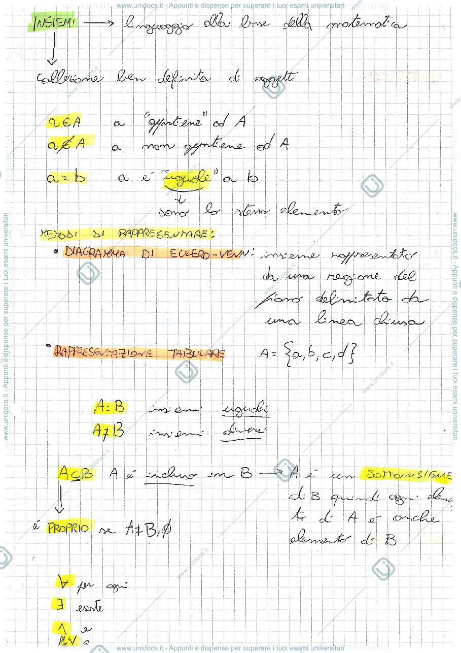 Anteprima pagina 1 — Appunti analisi 1