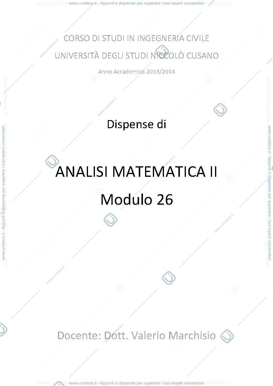 Anteprima pagina 1 — Analisi matematica 