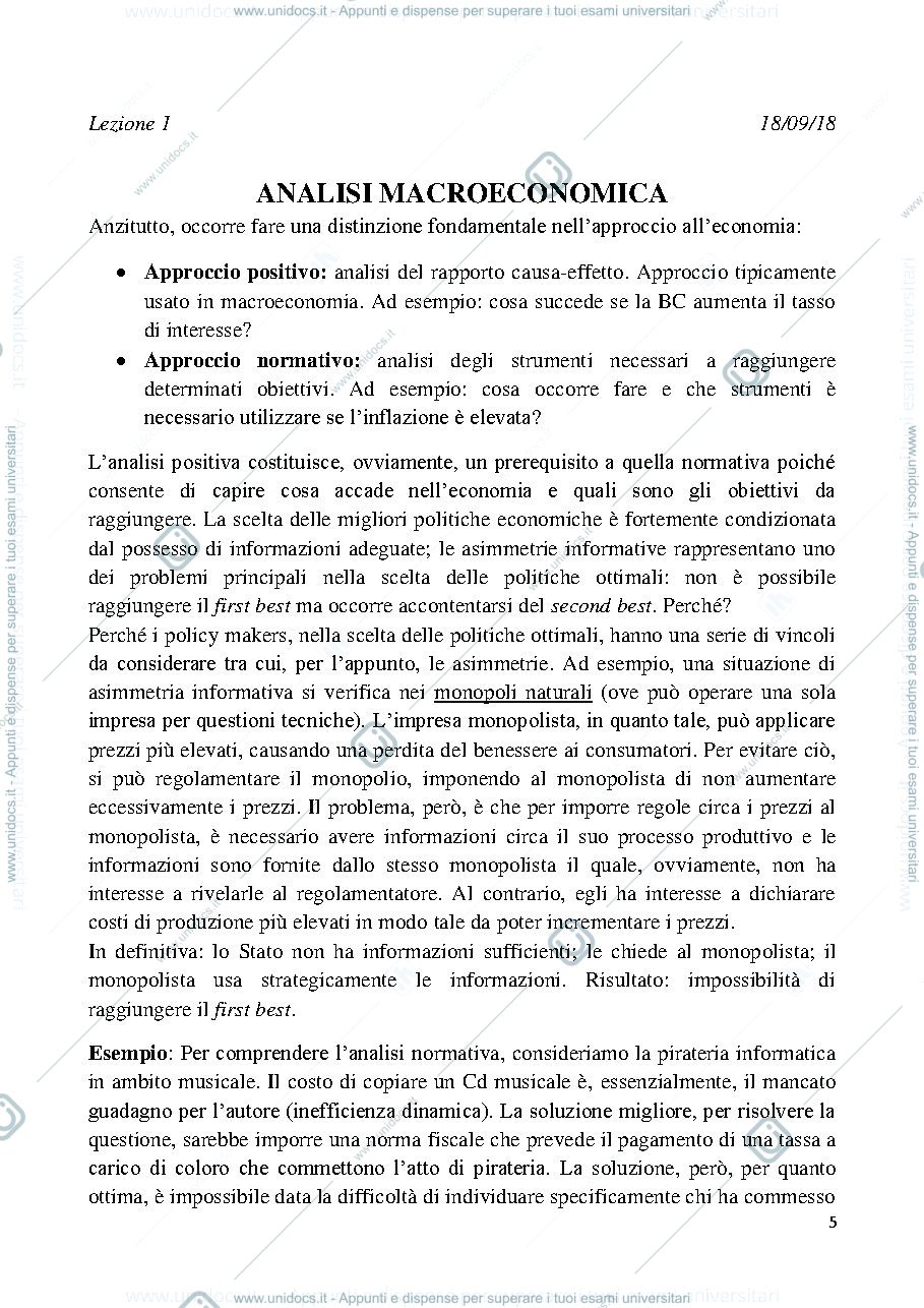 Anteprima pagina 5 — Corso di analisi macroeconomica