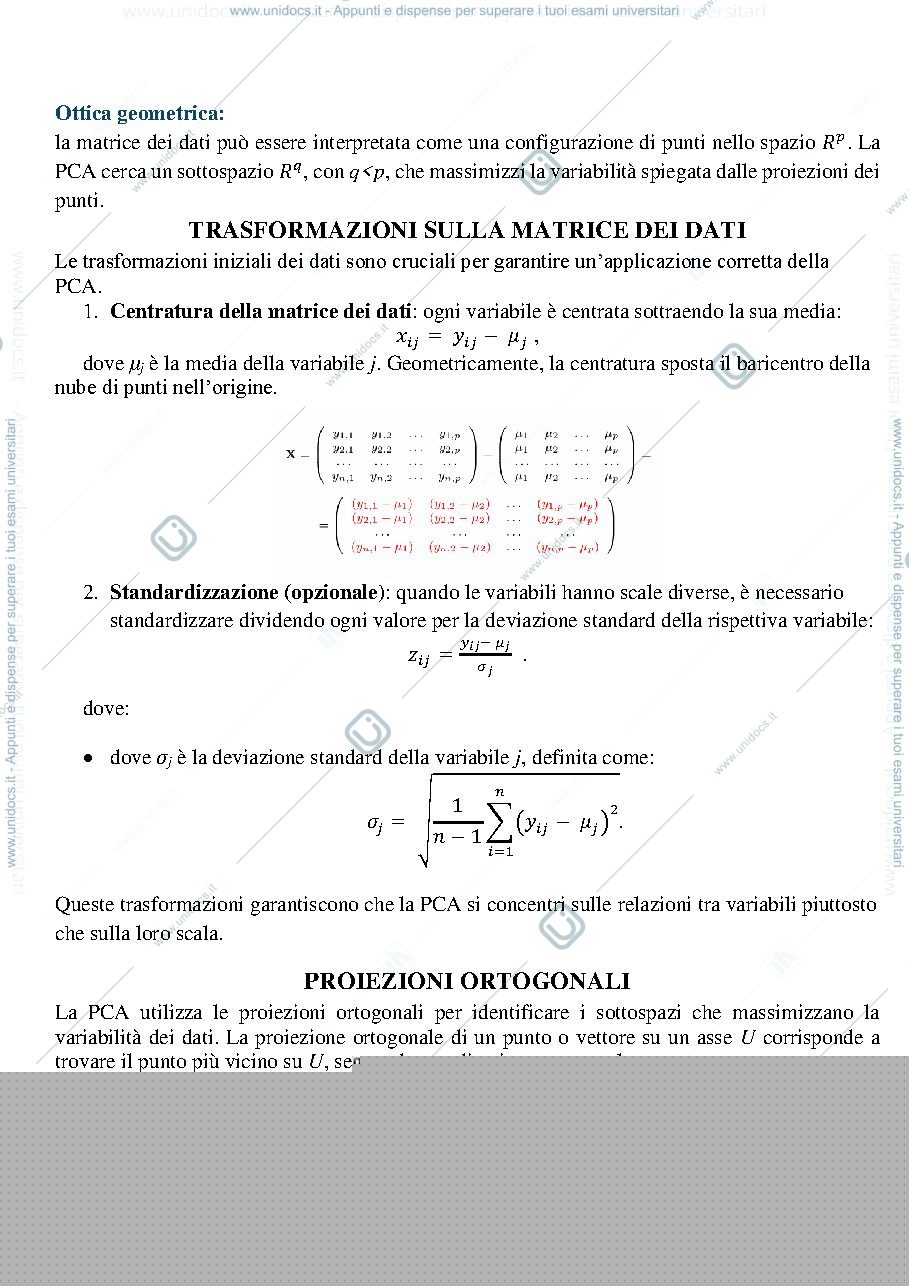 Anteprima pagina 2 — ANALISI DELLE COMPONENTI PRINCIPALI (PCA)