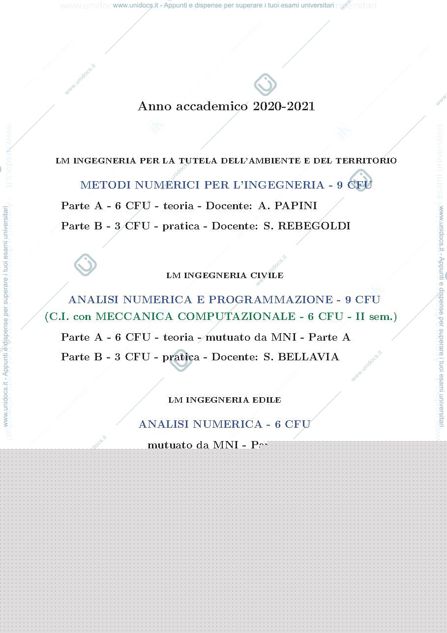 Anteprima pagina 1 — Presentazione corso
