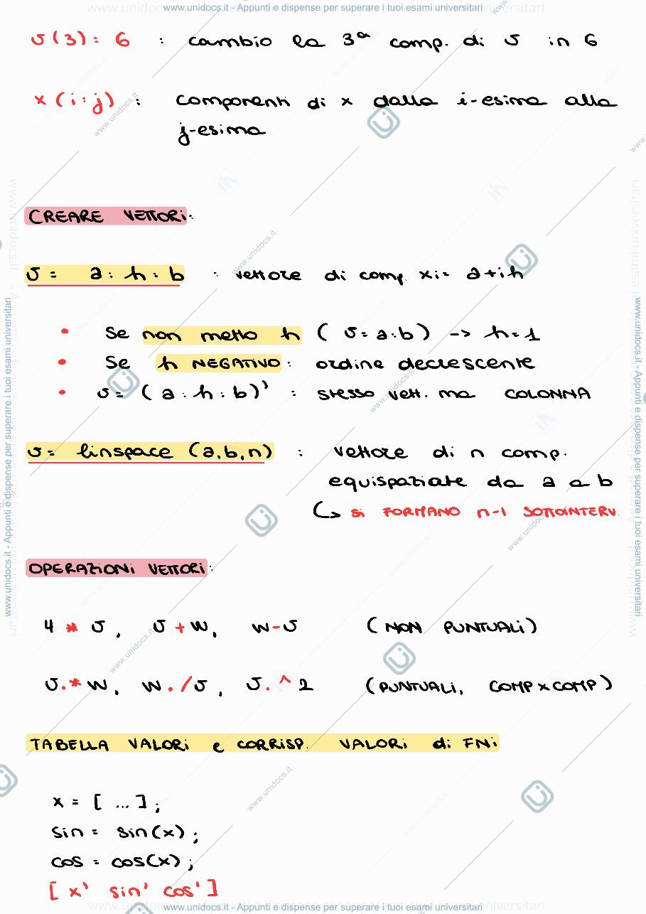 Anteprima pagina 2 — Comandi e Formule Utili di MATLAB