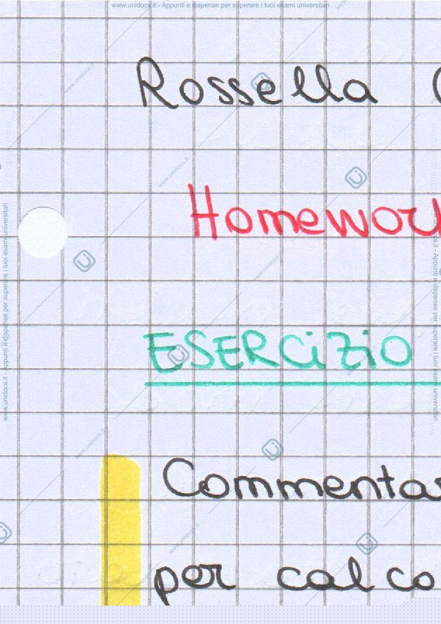 Anteprima pagina 1 — Homework - AUTOVALORI