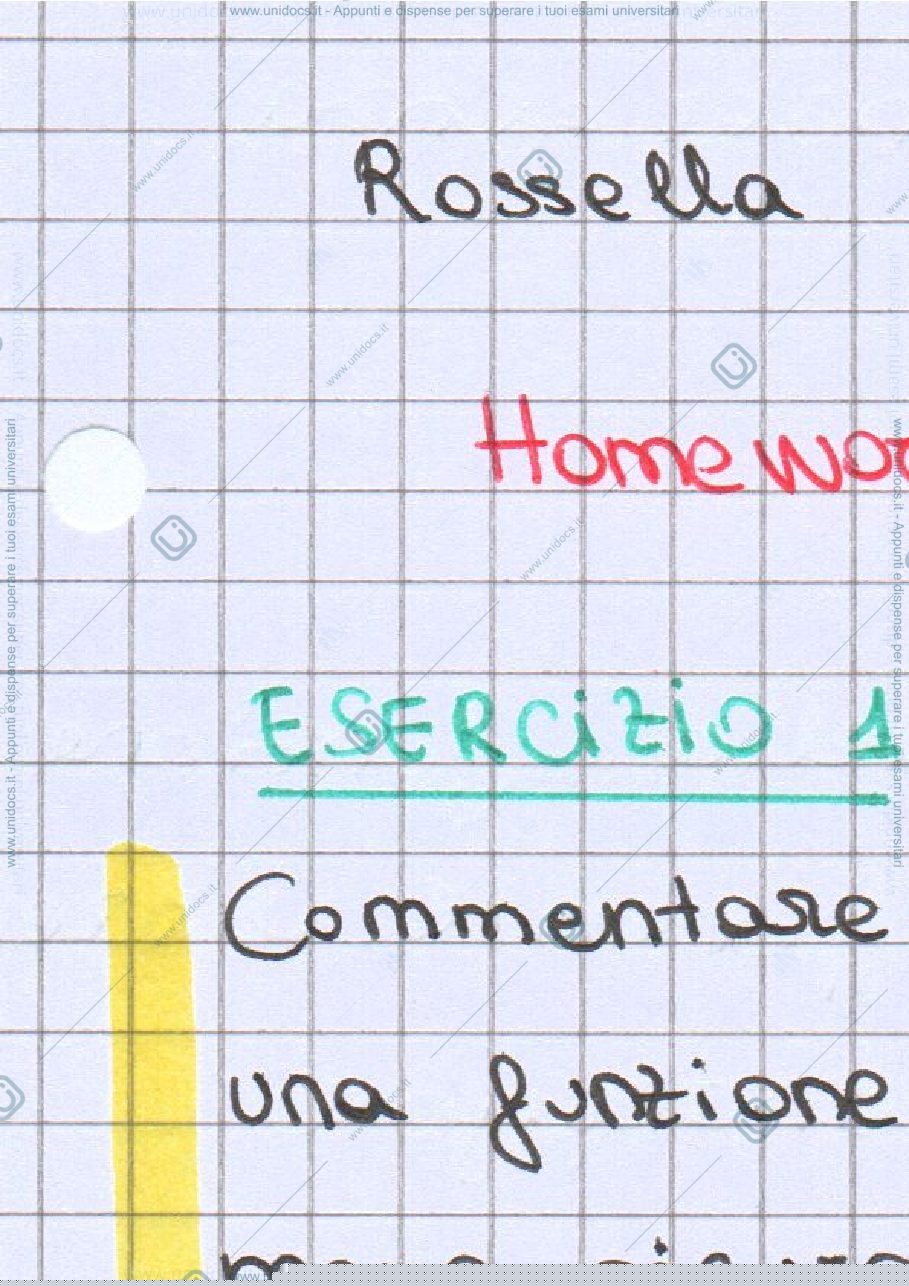 Anteprima pagina 1 — Homework - ZERI DI FUNZIONI