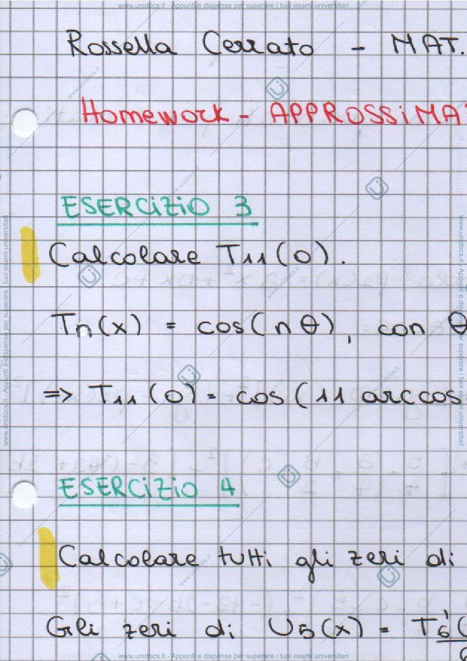 Anteprima pagina 1 — Homework - APPROSSIMAZIONE