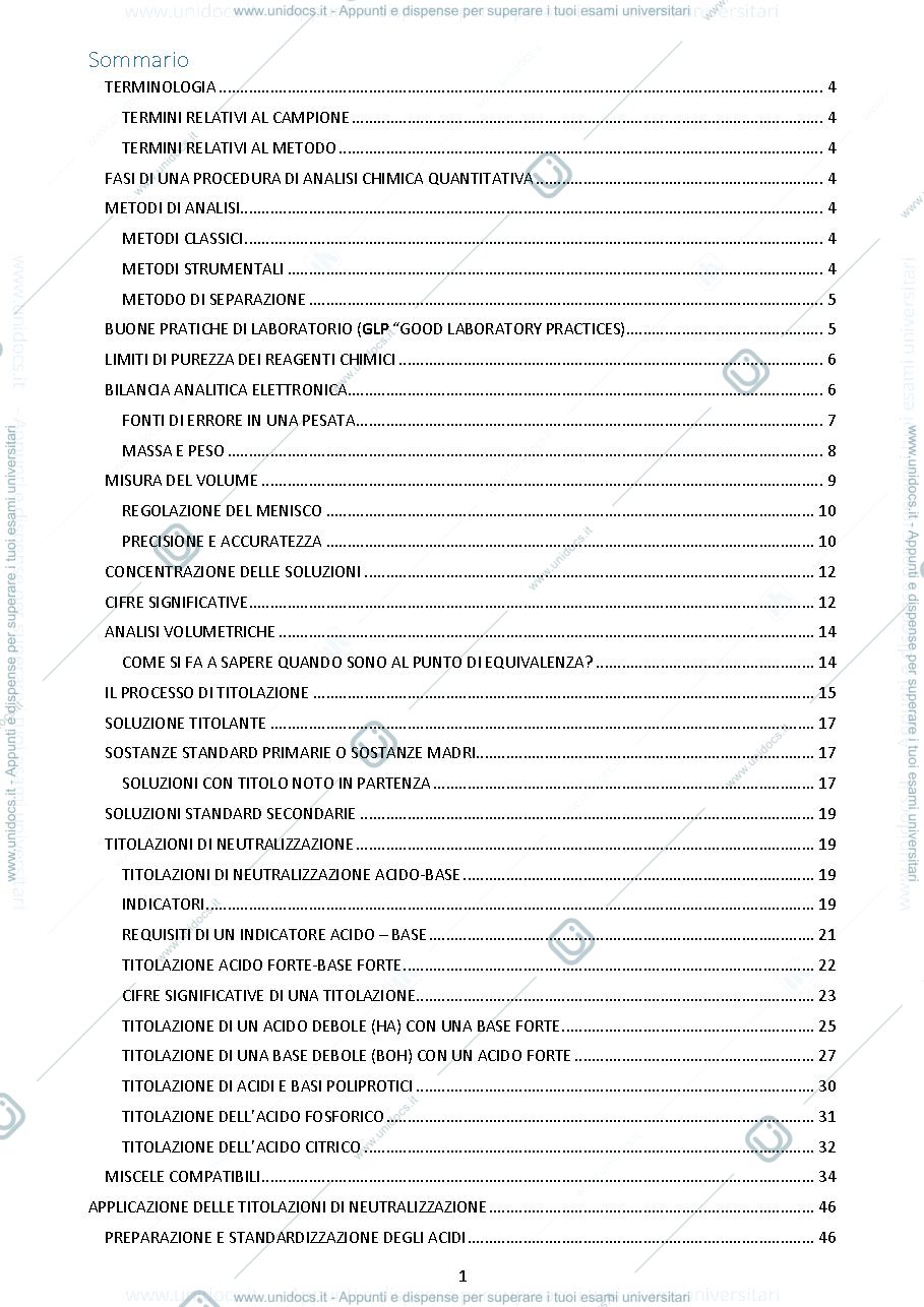 Anteprima pagina 2 — Analisi quantitativa dei farmaci I
