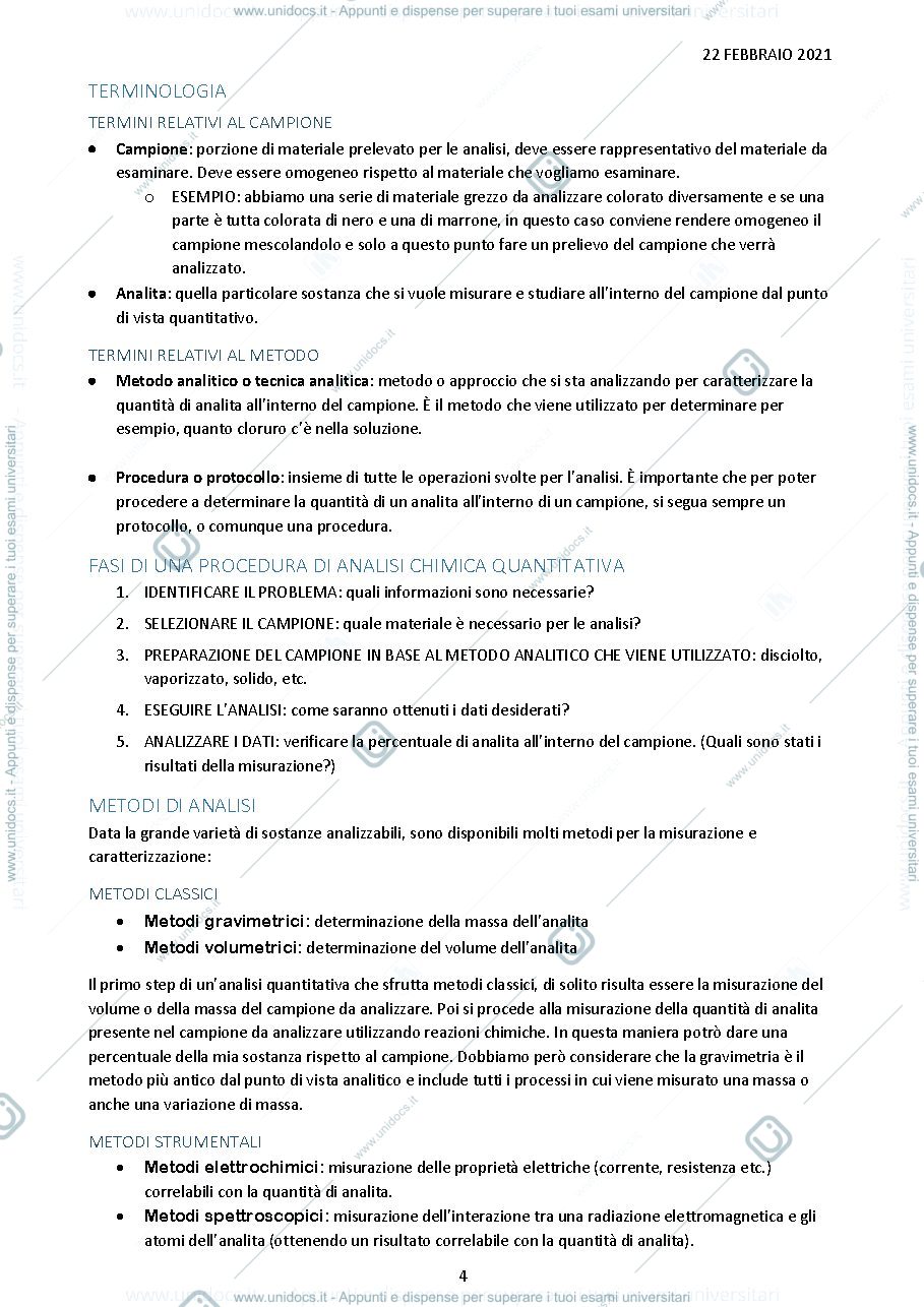 Anteprima pagina 5 — Analisi quantitativa dei farmaci I