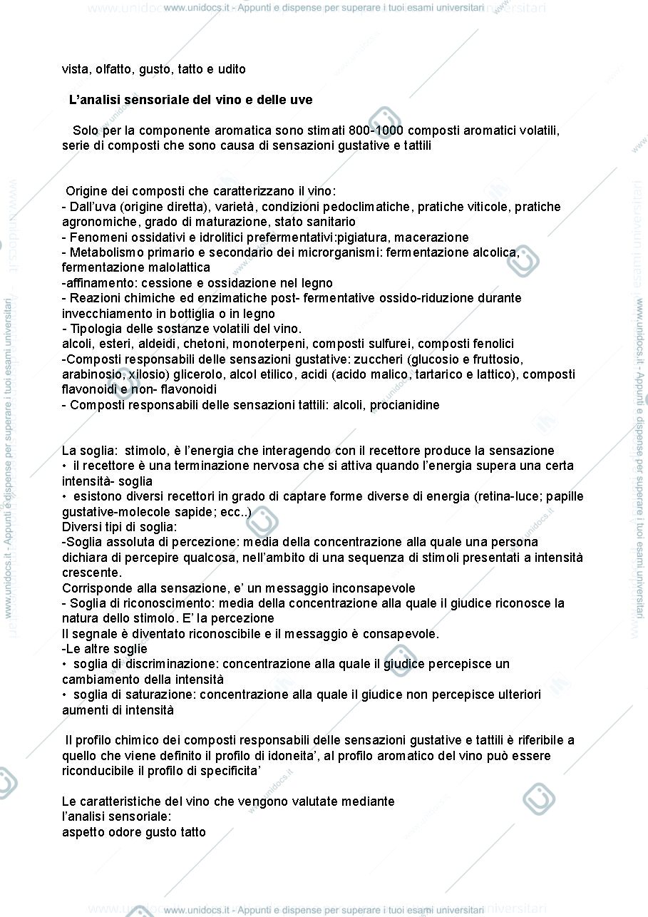 Anteprima pagina 2 — Analisi sensoriale 