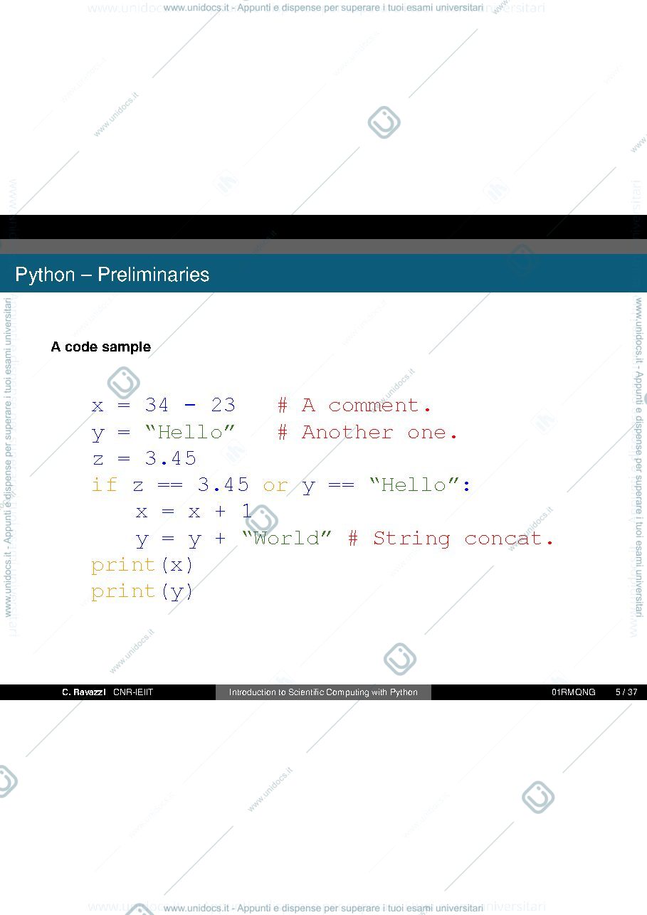 Anteprima pagina 5 — esercitazioni python