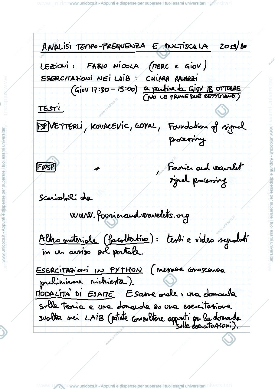 Anteprima pagina 1 — lezioni ( 1a parte )