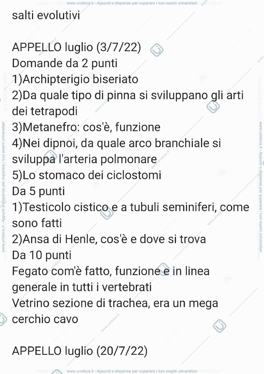 Anteprima pagina 2 — Domande anatomia comparata