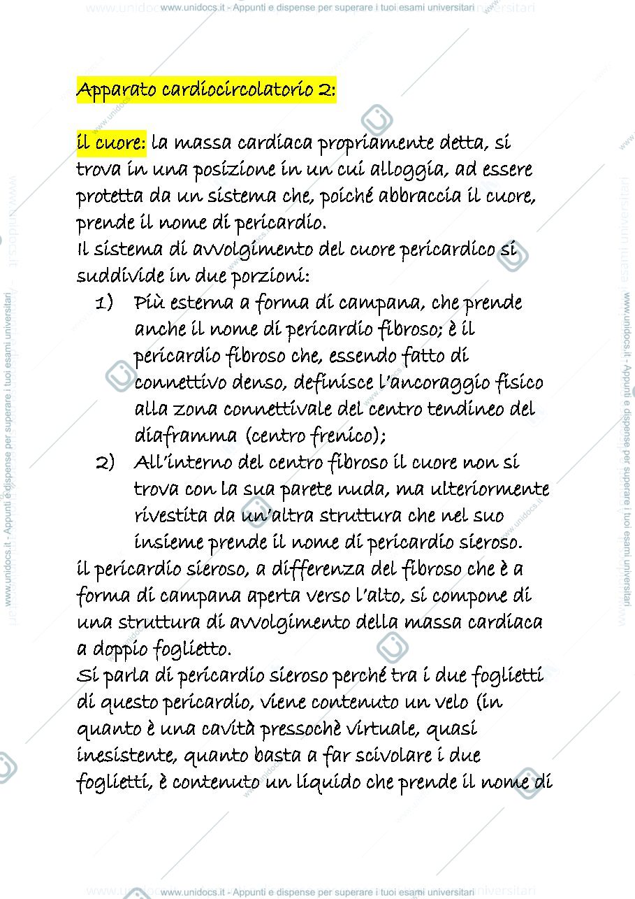 Anteprima pagina 1 — apparato cardiocircolatorio
