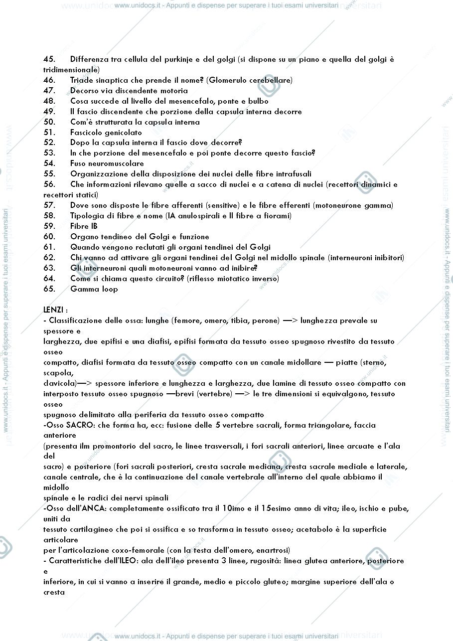 Anteprima pagina 2 — Domande d'esame anatomia 2