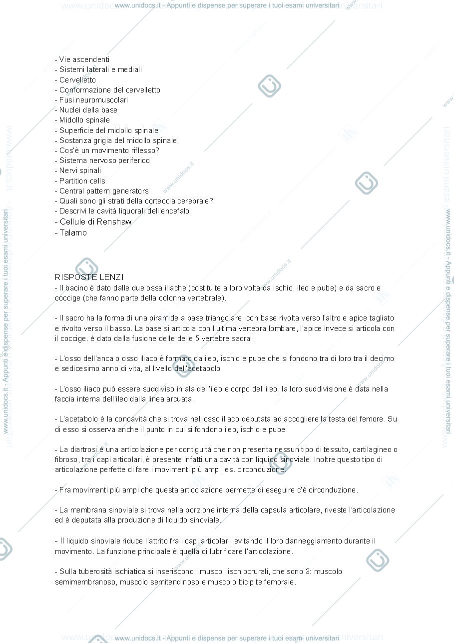 Anteprima pagina 2 — Domande d'esame anatomia 2