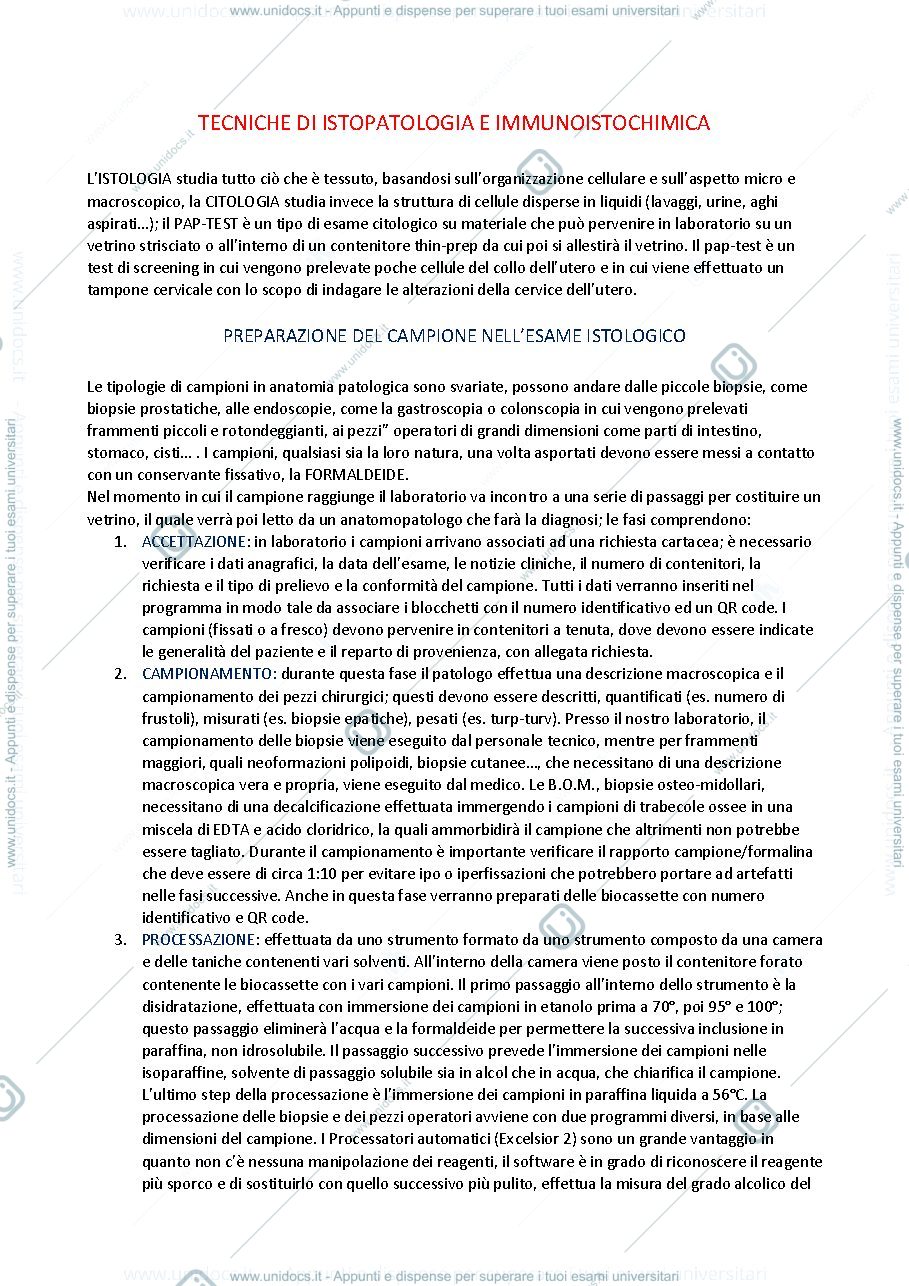 Anteprima pagina 1 — tecniche di anatomia patologica