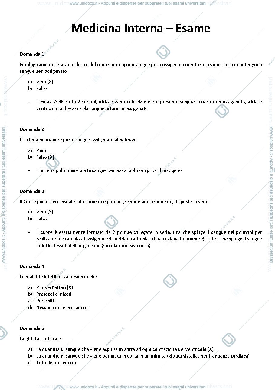 Anteprima pagina 1 — Esame Medicina Interna Tecniche Audioprotesiche Padova