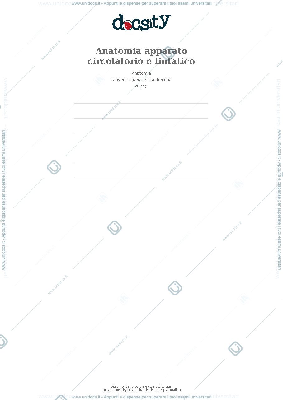 Anteprima pagina 1 — Anatomia apparato cardiocircolatorio 
