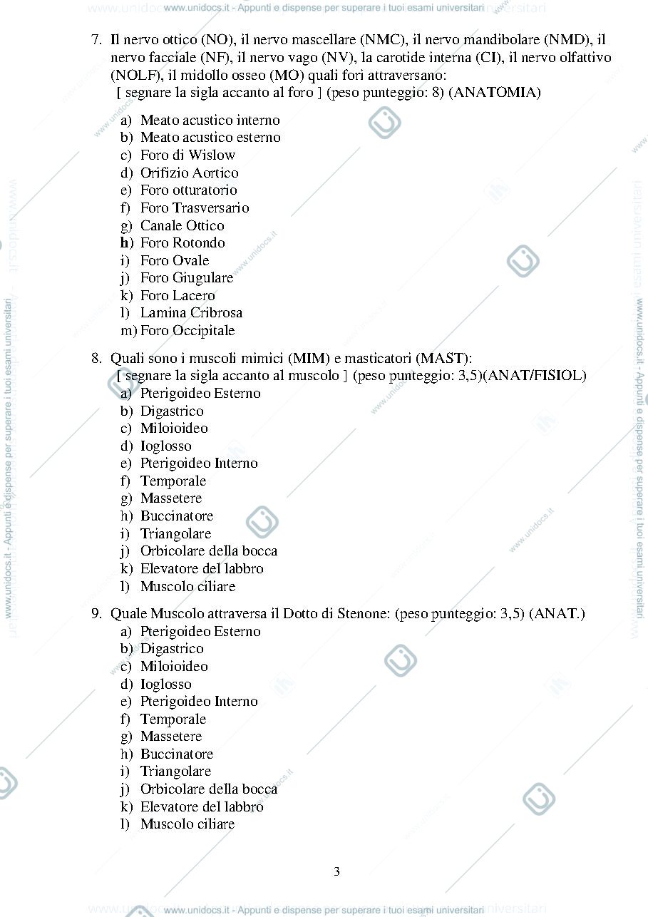 Anteprima pagina 3 — Quiz anatomia esame