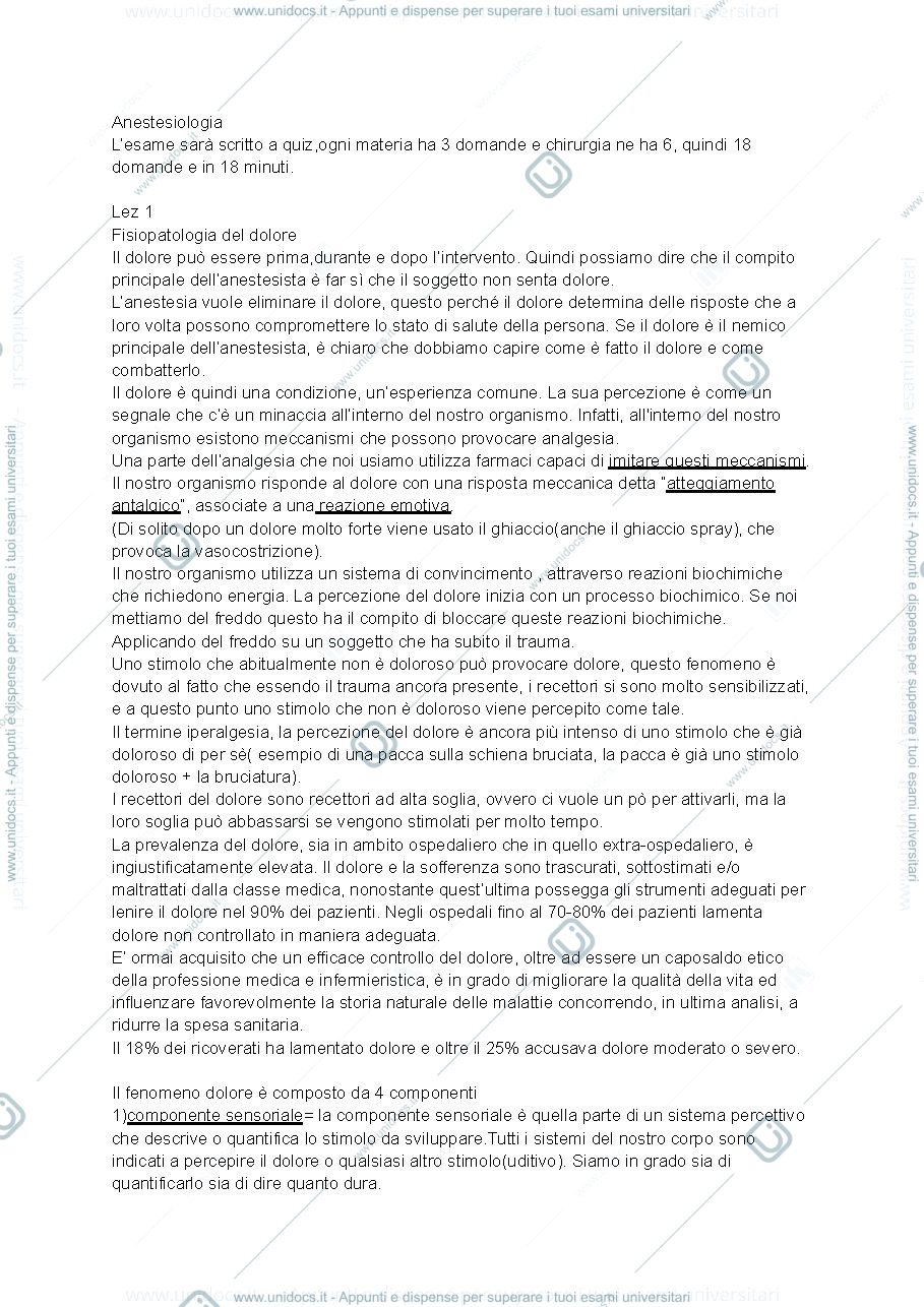 Anteprima pagina 1 — Anestesia e Analgesia 