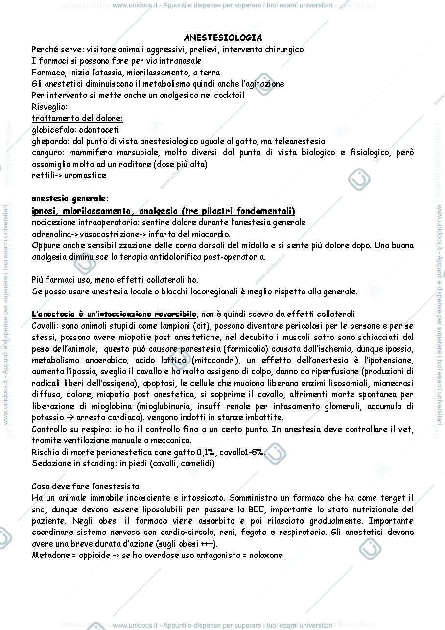 Anteprima pagina 1 — ANESTESIOLOGIA VETERINARIA