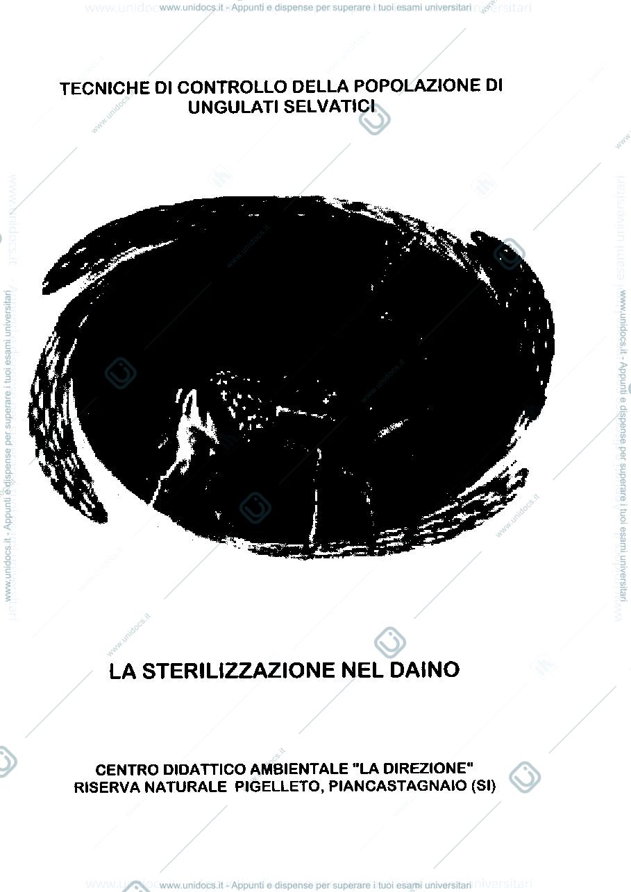 Anteprima pagina 1 — Tecniche di controllo della popolazione di ungulati selvatici