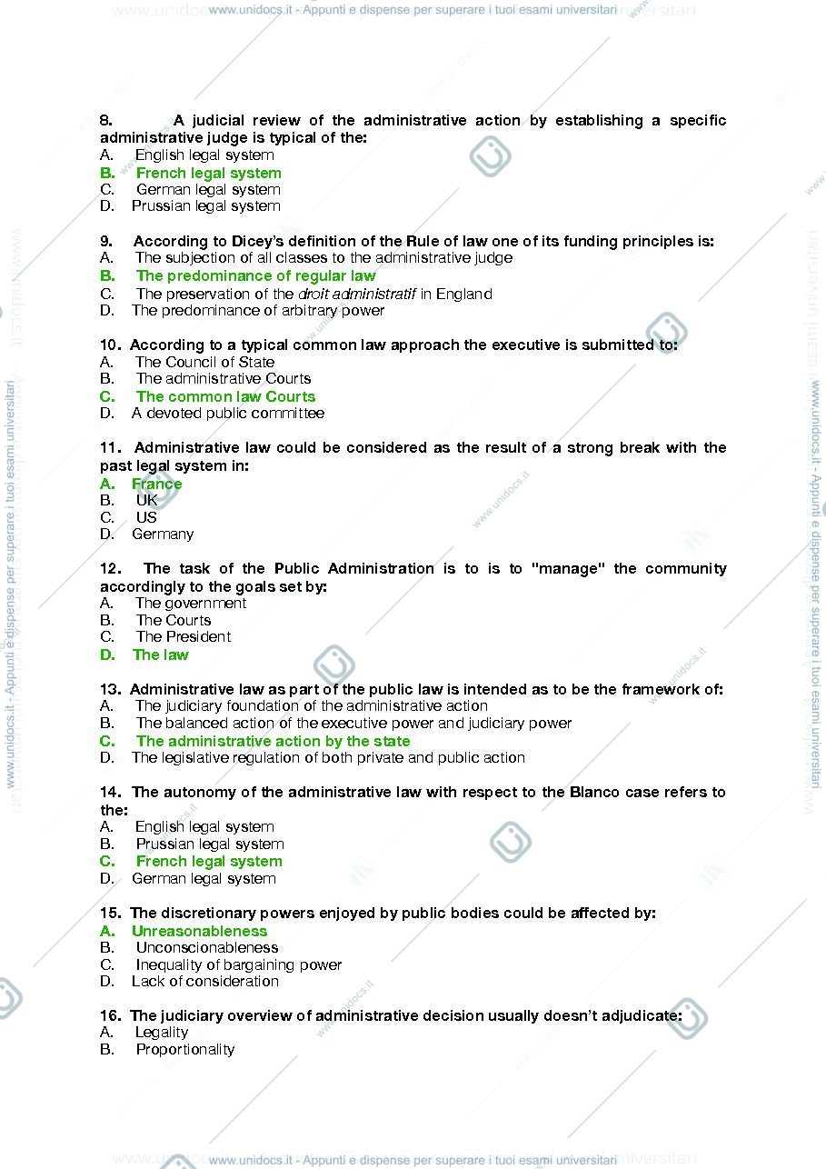 Anteprima pagina 2 — ADMINISTRATIVE LAW
SAMPLE QUESTIONS