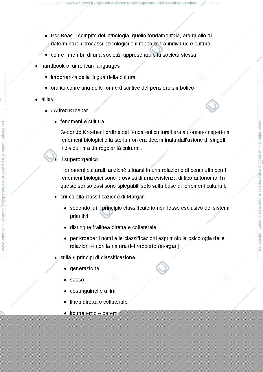 Anteprima pagina 3 — RIassunto principali a antropologi trattati nel corso