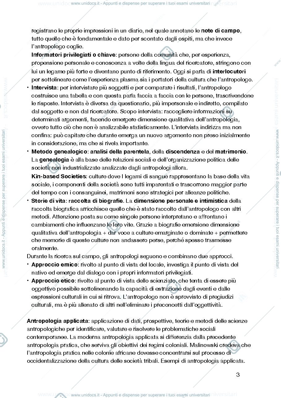 Anteprima pagina 3 — Antropologia online riassunto corso