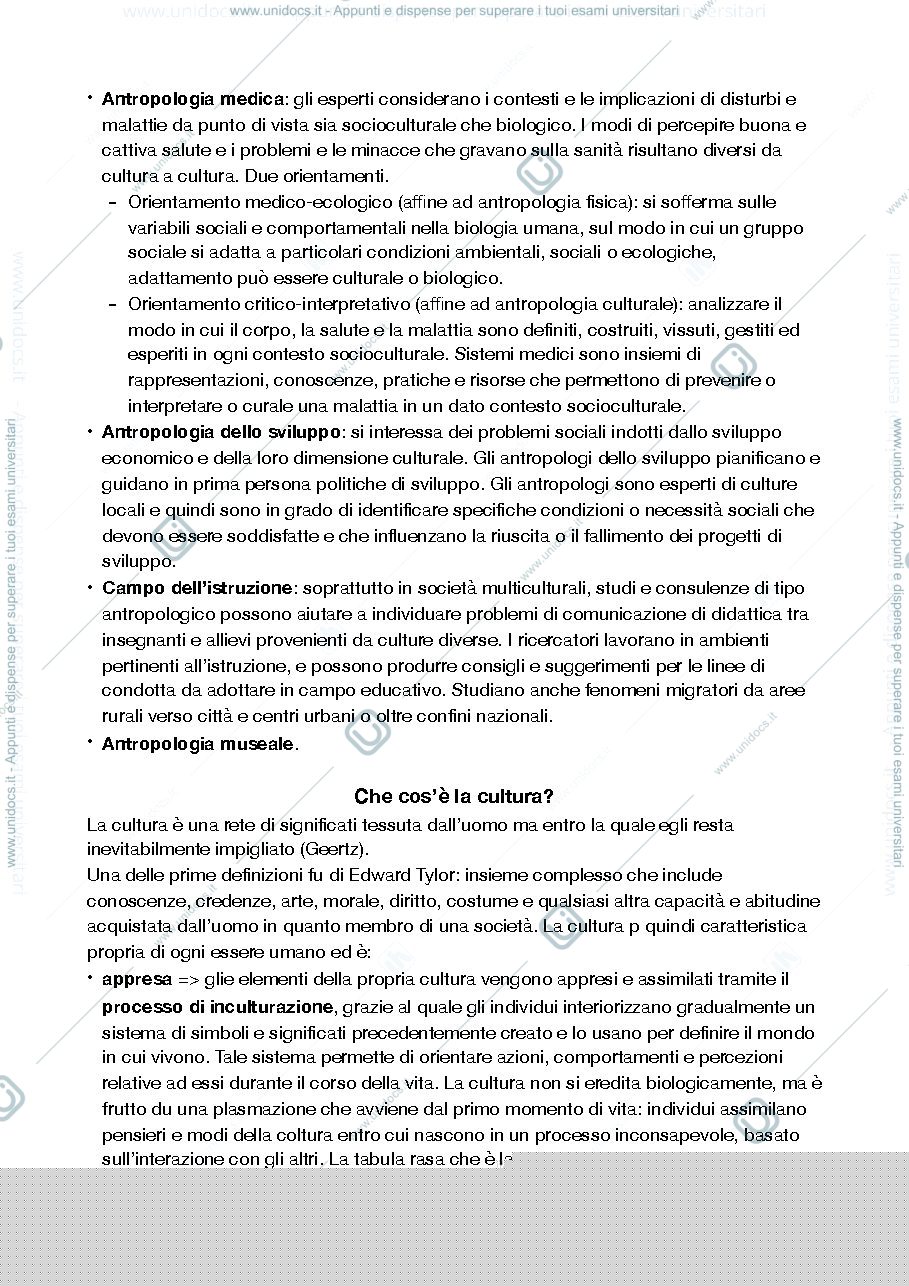 Anteprima pagina 4 — Antropologia online riassunto corso