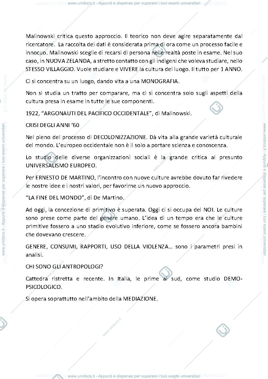 Anteprima pagina 2 — Appunti del corso di antropologia culturale