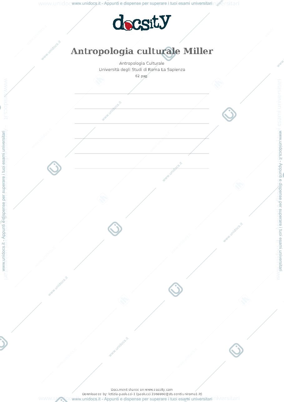 Anteprima pagina 1 — Antropologia culturale 