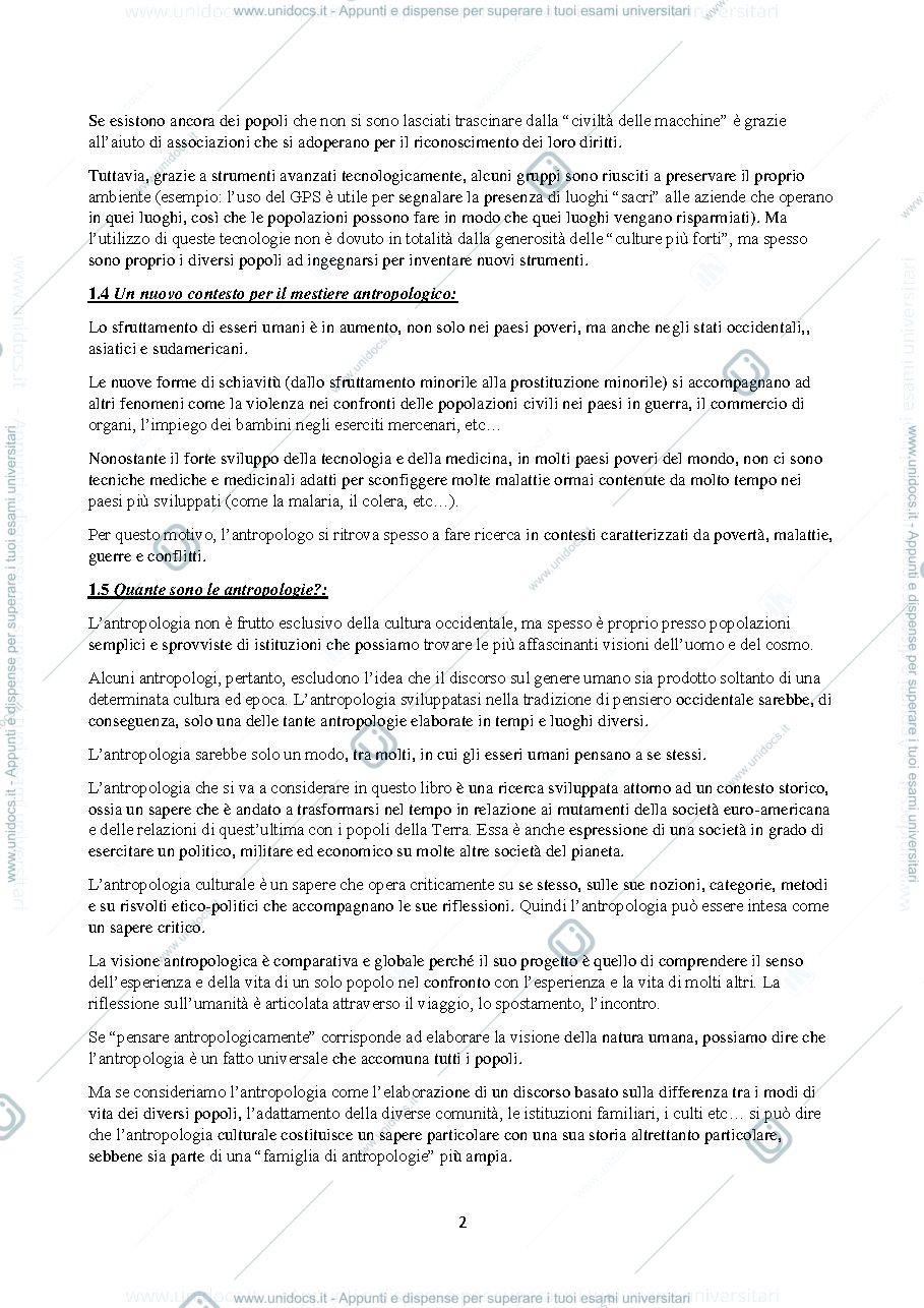Anteprima pagina 2 — RIASSUNTO "ELEMENTI DI ANTROPOLOGIA CULTURALE"