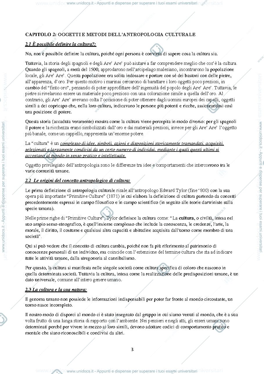 Anteprima pagina 3 — RIASSUNTO "ELEMENTI DI ANTROPOLOGIA CULTURALE"