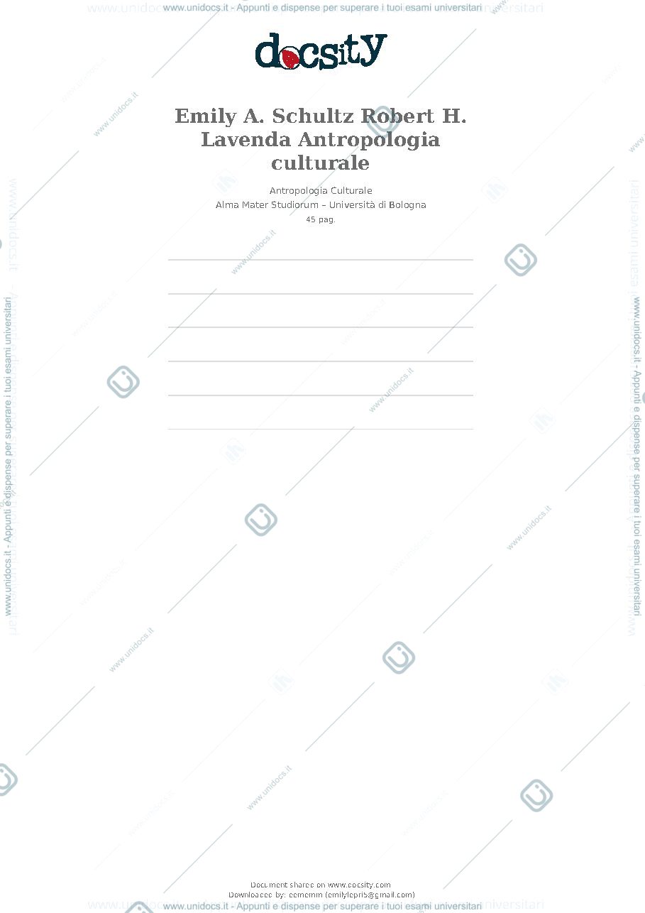 Anteprima pagina 1 — antropologia culturale 