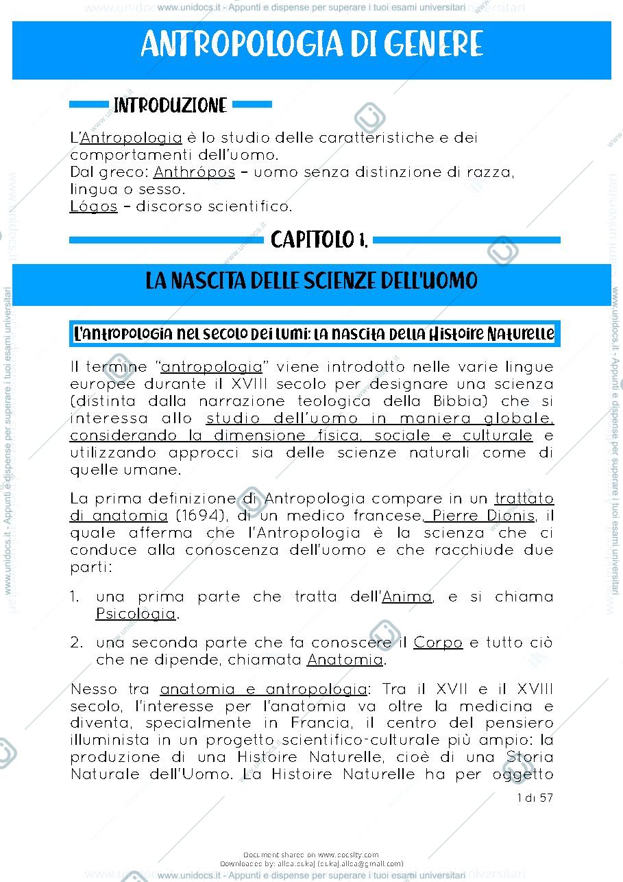 Anteprima pagina 2 — Antropologia di genere - Riassunto
